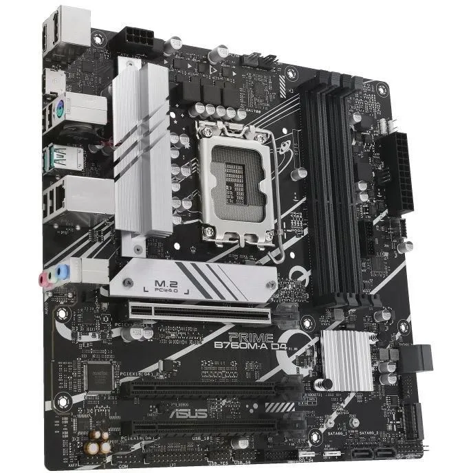 Asus PRIME B760M-A D4-CSM - Carte mère Intel B760 LGA 1700 micro ATX avec support DDR4, 2.5 Gb Ethernet, M.2, SATA III