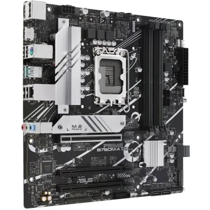 Asus PRIME B760M-A D4-CSM - Carte mère Intel B760 LGA 1700 micro ATX avec support DDR4, 2.5 Gb Ethernet, M.2, SATA III