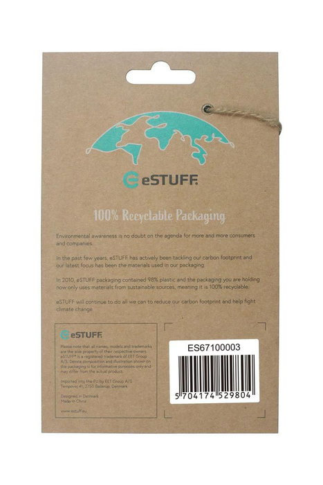 eSTUFF LONDON Coque souple de protection en TPU Transparent pour iPhone 13 Pro, Compatible QI, Protection des côtés et accès aux ports