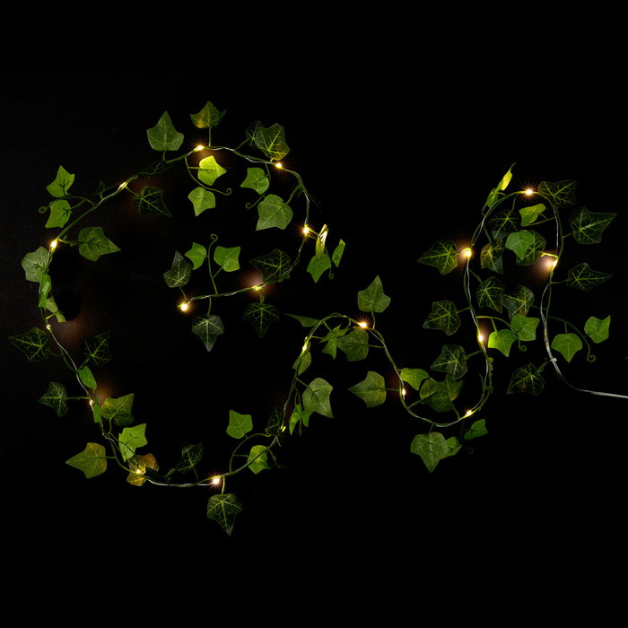Home Deco Factory Guirlande 20 LED avec feuilles 2 m