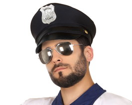 atosa Sombrero de Police Law & Order Noir Adulte