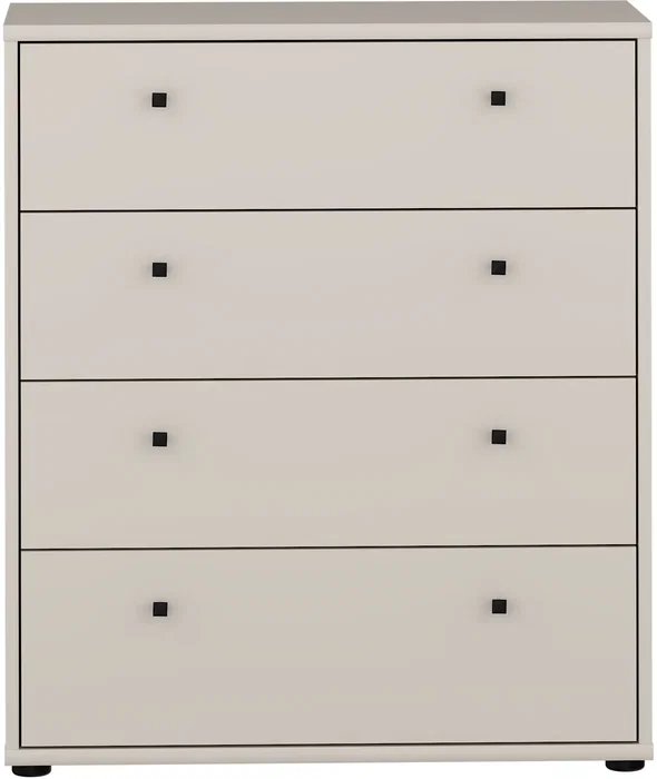 TEMPRA Commode 4 Tiroirs - Décor Cachemire, Dimensions (L x P x H): 73.7 x 34.8 x 85.5 cm, Design Moderne pour Chambre ou Salon