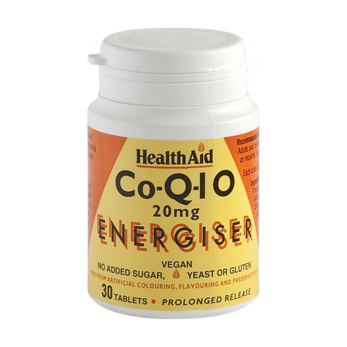 HEALTH AID CoQ10 20 mg libération prolongée, 30 comprimés HEALTH AID CoQ10 20 mg libération prolongée, 30 comprimés