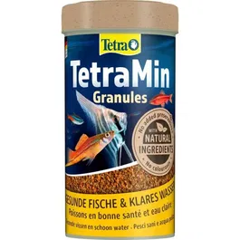 Tetra TetraMin Granulés - Aliment Complet pour Poissons Tropicaux, Granulés à Lente Subsidence, Formule BioActive pour Santé et Couleurs, Flacon de 250 ml