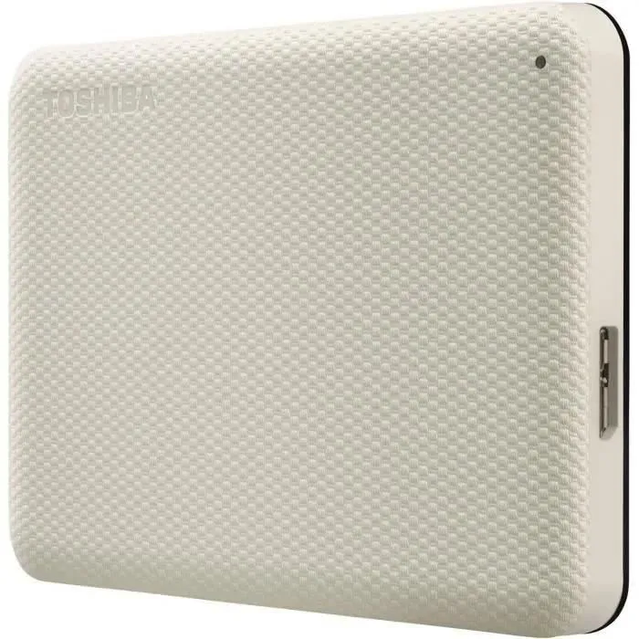Toshiba Canvio Advance Disque dur externe portable 4 To USB 3.2 Gen 1 (2.5 pouces, blanc) - Stockage haute capacité, compact