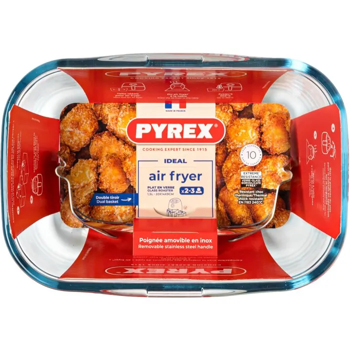 Pyrex Plat rectangulaire avec anse 1,5 L en verre