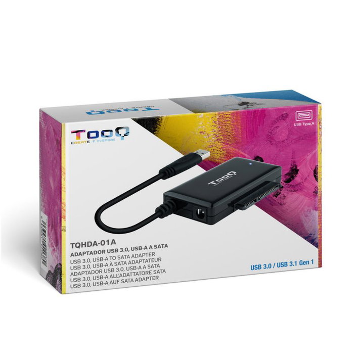 TooQ TQHDA-01A Adaptateur USB 3.0 pour disques durs SATA 2.5 et 3.5 pouces TooQ TQHDA-01A Adaptateur USB 3.0 pour disques durs SATA 2.5 et 3.5 pouces