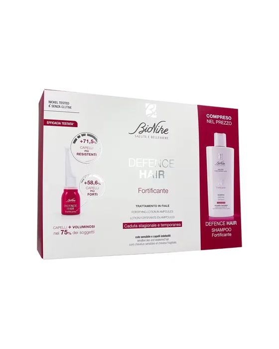 BioNike Set Defence Hair : Shampooing Fortifiant 200 ml et Sérum en Ampoules 21 x 6 ml BioNike Set Defence Hair : Shampooing Fortifiant 200 ml et Sérum en Ampoules 21 x 6 ml