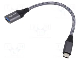LOGILINK Câble USB 3.2 Gen 1 OTG, USB A vers USB C, 150mm, gris