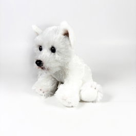 DEQUBE Peluche Westie Terrier Blanc Assis 12cm Licence BOCALAN 939D00260