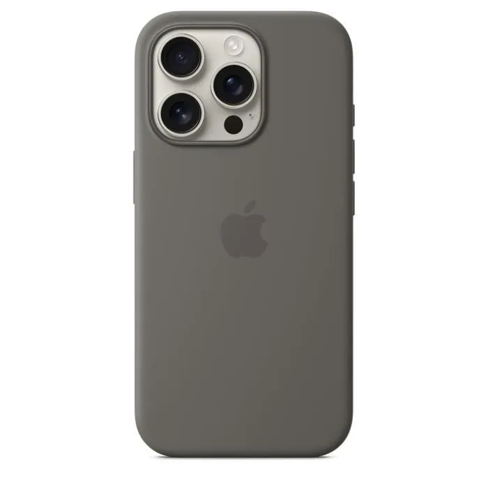Apple iPhone 16 Pro Coque Silicone avec MagSafe - Gris Pierre