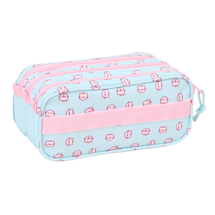 Safta Fourre-tout Triple Big The Pink Cat Multicolore