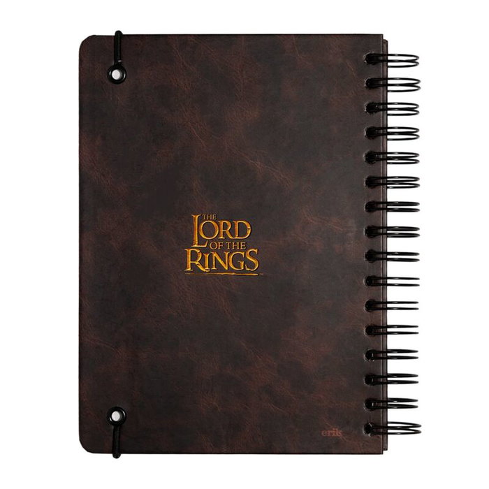 ERIK - Le Seigneur des Anneaux - Carnet à couverture rigide - 90 pages - Format A5 - Reliure Wire-O - Élastique de fermeture