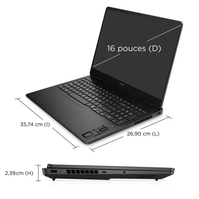 HP Omen 16-ap0034nf PC Portable Gamer - Ecran 16" 2.5K IPS 240Hz - NVIDIA GeForce RTX 5070 8 Go - AMD Ryzen AI 7 350 - 16 Go RAM - 512 Go SSD - Sans Windows HP Omen 16-ap0034nf PC Portable Gamer - Ecran 16" 2.5K IPS 240Hz - NVIDIA GeForce RTX 5070 8 Go - AMD Ryzen AI 7 350 - 16 Go RAM - 512 Go SSD - Sans Windows