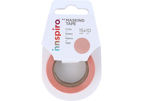 Innspiro Cinta masking tape Washi carne 15mm x 10m Serie Lisos Básicos