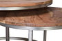 GINER Y COLOMER Set de 2 Tables Basses Nido en Bois de Mango Naturel avec Pieds en Métal - 46 cm et 39 cm de Hauteur - Finition Naturelle