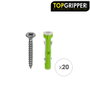 WOLFPACK LINEA PROFESIONAL Blister de chevilles Topgripper bimatériau Ø 8 mm avec vis (20 pièces)