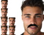 Set de 7 modèles de moustaches adhésives pour déguisements comiques
