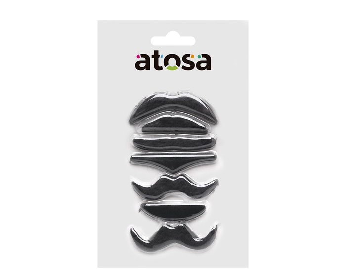 Set de 7 modèles de moustaches adhésives pour déguisements comiques Set de 7 modèles de moustaches adhésives pour déguisements comiques