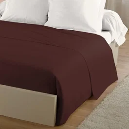 Lovely Home Drap plat Marron chocolat 240 x 300 cm