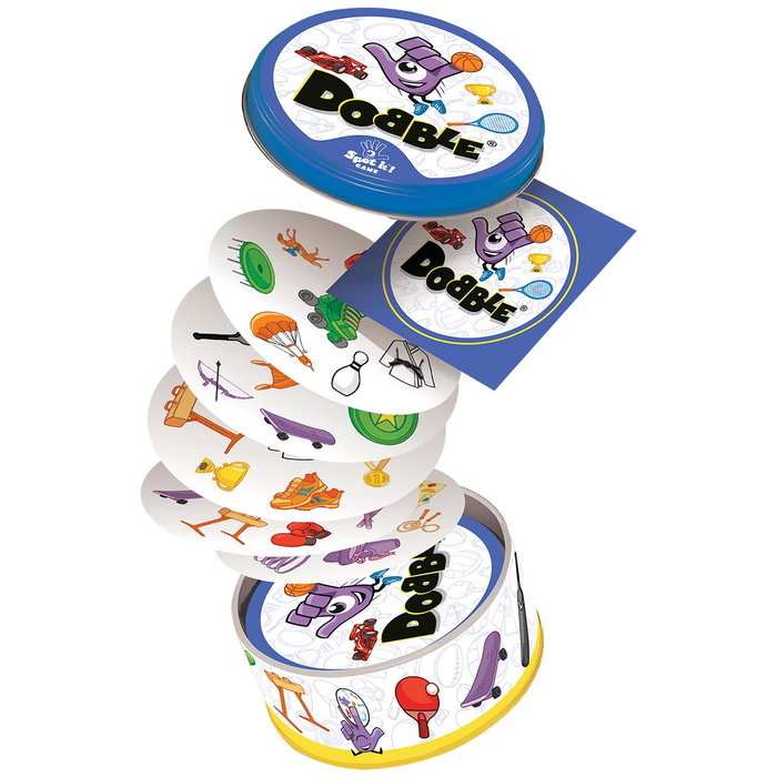 ASMODEE Dobble Sports Jeu de cartes d'observation et de rapidité - Version espagnole - Thème sports - Référence DOBSPO07ES - À partir de 6 ans