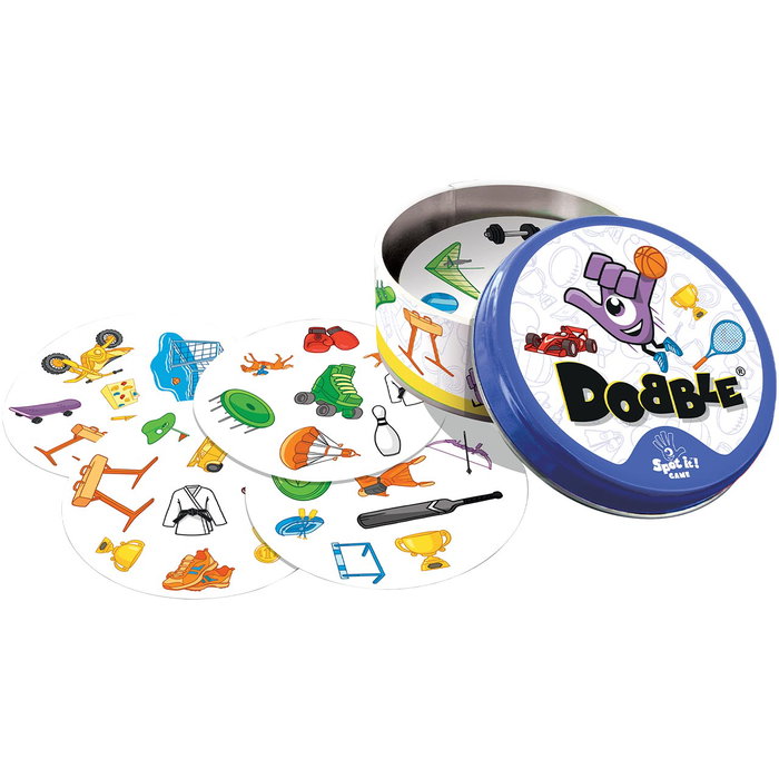 ASMODEE Dobble Sports Jeu de cartes d'observation et de rapidité - Version espagnole - Thème sports - Référence DOBSPO07ES - À partir de 6 ans