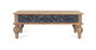 GINER Y COLOMER Table basse en teca sculptée à la main, naturel et bleu