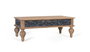 GINER Y COLOMER Table basse en teca sculptée à la main, naturel et bleu