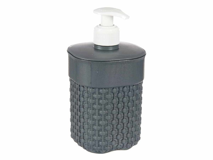 Berilo Distributeur de savon plastique 580 ml anthracite 9 x 16.5 x 9 cm (Set de 36)