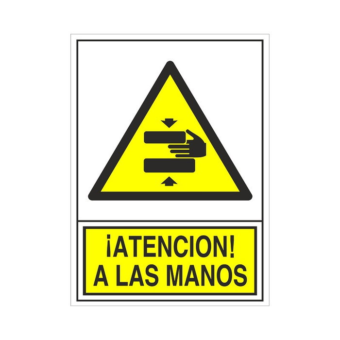 DUVER Signalétique de danger autocollante 105x74 mm - ¡ATENCION! A LAS MANOS DUVER Signalétique de danger autocollante 105x74 mm - ¡ATENCION! A LAS MANOS