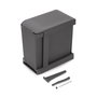 Emuca Poubelle de recyclage 30L, Gris anthracite