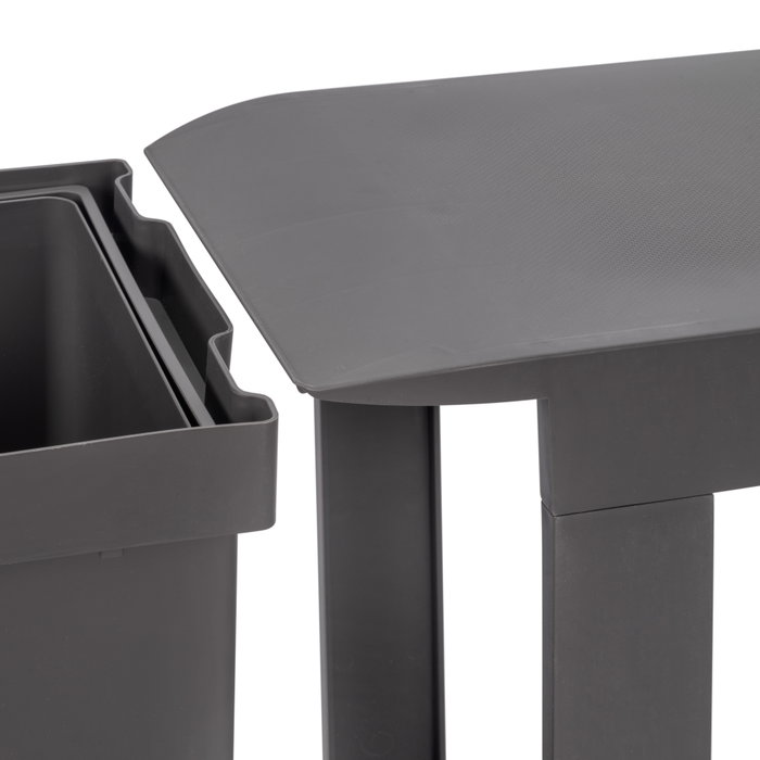 Emuca Poubelle de recyclage 30L, Gris anthracite