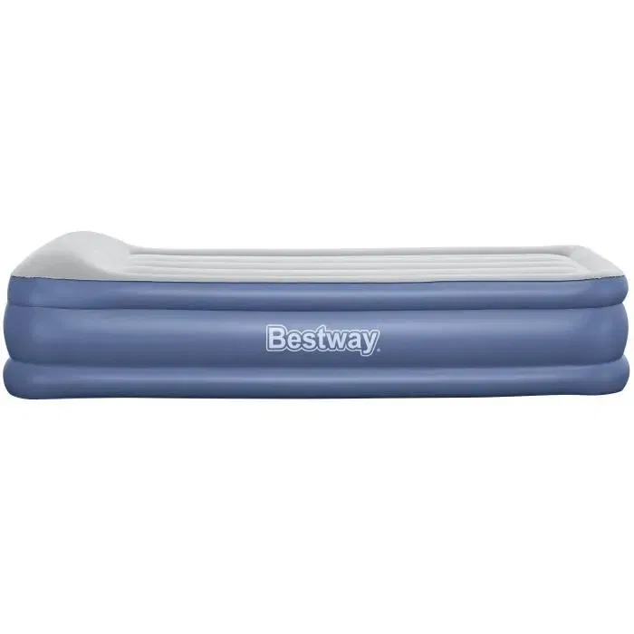 Bestway Matelas Gonflable 1 Personne Réf. 67628 (191x97x46 cm) avec Pompe Électrique Intégrée, Oreiller, Cadre de Lit, Anti-Microbien, 150 kg Max