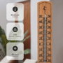 Navelis Thermomètre analogique en bois Celsius