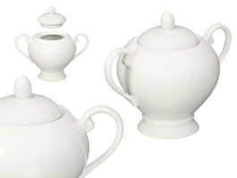 Vessia Sucrier porcelaine blanc avec anses 15x12x10 cm (Set de 36)