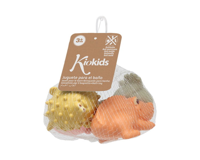 KioKids Set de 4 Animaux Jouets de Bain Antimoisissure Écologiques en PVC et Blé Colorés pour Bébé 3 Mois et Plus