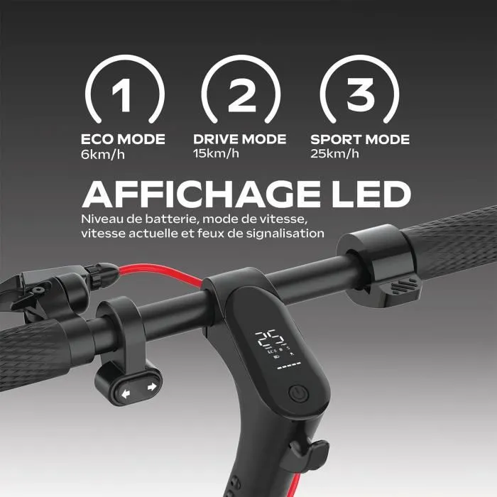 Urbanglide URBANGLIDE 85 Lite Trottinette Électrique 36V 400W, Autonomie 20 km, Roues 8.5", Frein à Disque, Clignotants et Feu Stop