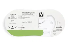 Kruuse Suture KRUPAMID 3/0 70 cm blanc 26 mm 3/8 RC 12U