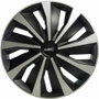 WRC Lot de 4 Enjoliveurs 16 pouces Style Carbone Noir & Gris