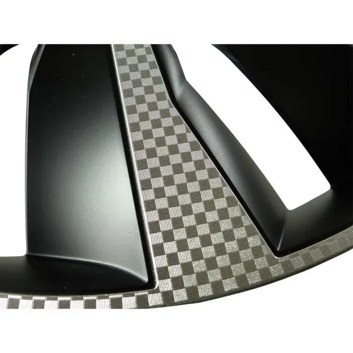 WRC - Lot de 4 enjoliveurs 16 pouces - Style carbone bicolore noir - Compatibles pneus 16 pouces - Facile à installer