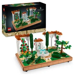 LEGO Icons 10359 Le jardin andalou, Set de construction adulte 1302 pièces avec fontaine, cyprès et figurines, Décoration intérieure