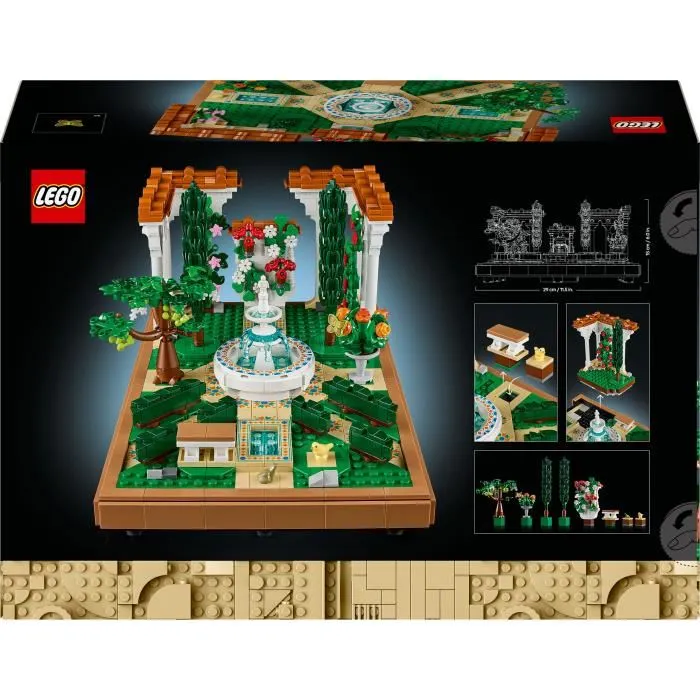LEGO Icons 10359 Le jardin andalou, Set de construction adulte 1302 pièces avec fontaine, cyprès et figurines, Décoration intérieure