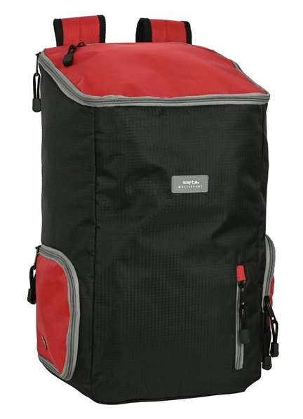 Safta Sac à dos multisports pour ordinateur portable 13,3", noir et rouge, dimensions 28x50x22 cm