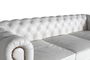 GINER Y COLOMER - Canapé Chesterfield 3 Places en Cuir Blanc - Canapé capitonné en cuir naturel avec accoudoirs surélevés et design intemporel