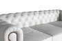 GINER Y COLOMER - Canapé Chesterfield 3 Places en Cuir Blanc - Canapé capitonné en cuir naturel avec accoudoirs surélevés et design intemporel