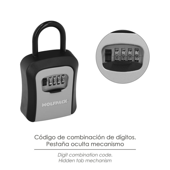 WOLFPACK LINEA PROFESIONAL Boîte de sécurité pour clés avec code et arche 175x95x40 mm
