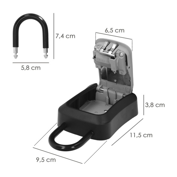 WOLFPACK LINEA PROFESIONAL Boîte de sécurité pour clés avec code et arche 175x95x40 mm