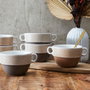 Home Deco Factory Bol à soupe bicolore avec anses NATURAL