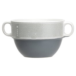 Home Deco Factory Bol à soupe bicolore avec anses NATURAL