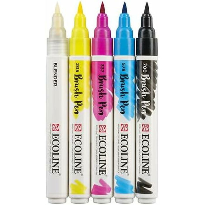 Ensemble de Marqueurs Talens Ecoline BRUSH PEN Multicouleur 5 Pièces